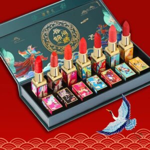 Long-lasting moisturizing Chinese style carved lipstick set