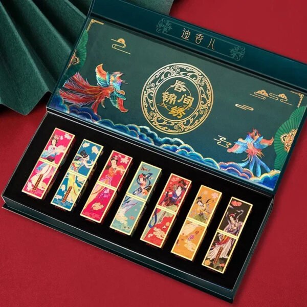 Long-lasting moisturizing Chinese style carved lipstick set